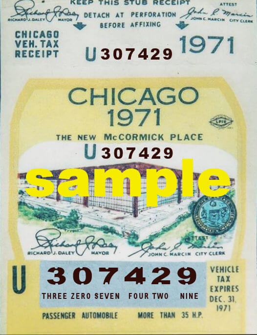 (image for) 1971 Illinois Tax Inspection sticker (Chicago)